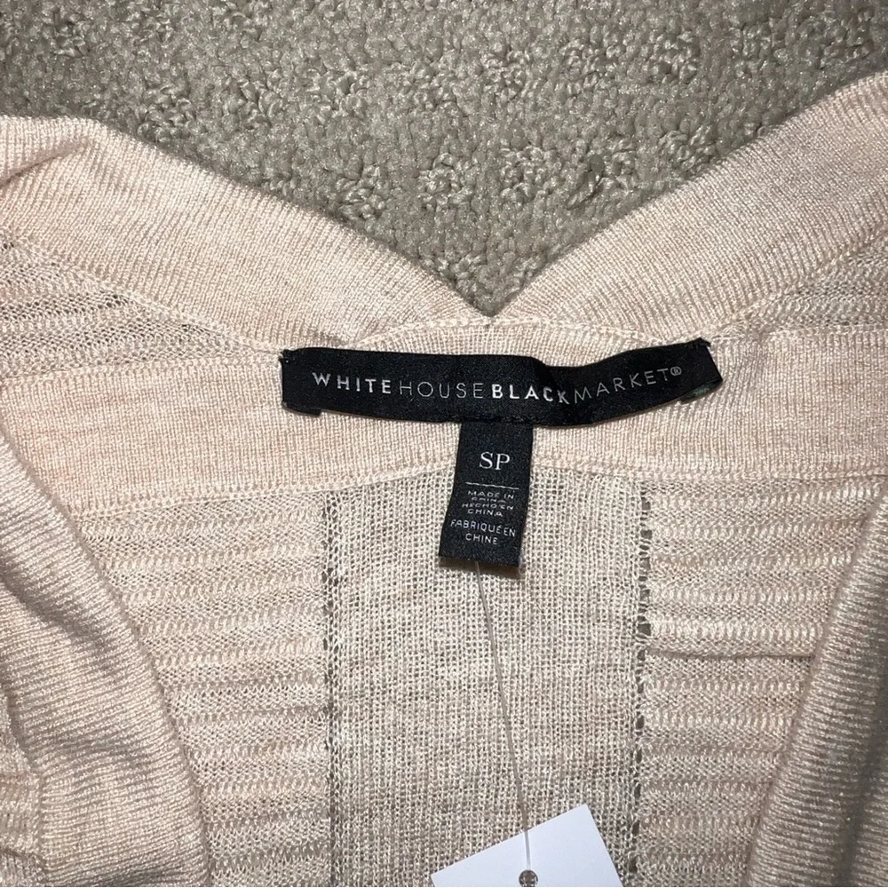 NWT White House Black Market Long Sleeve Novelty Stitch Cardigan Small Petite